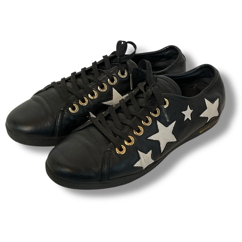 Dolce & Gabbana‎ Shoes Star Sneakers Black White Leather Running Womens Size 7.5